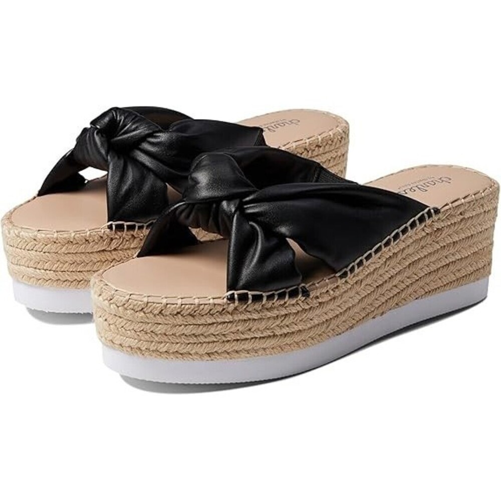 Charles by Charles David Scoop Sandals Women 7.5 Black Slip On Platform JOBB1024